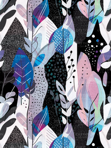 R37 - Scratched Abstract Leaves