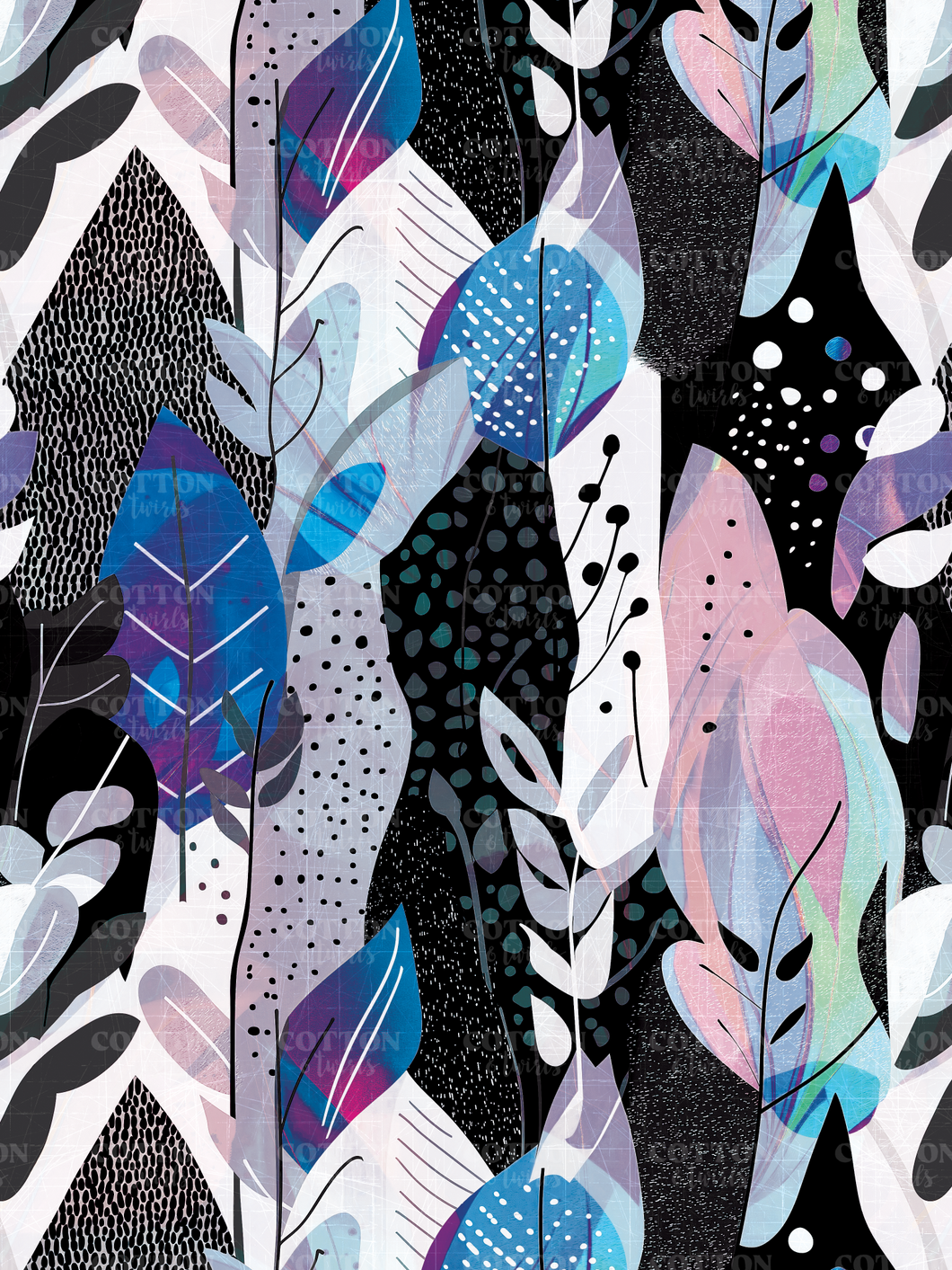 R37 - Scratched Abstract Leaves